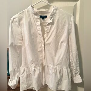 J. Crew Women's Classic White Peplum Blouse